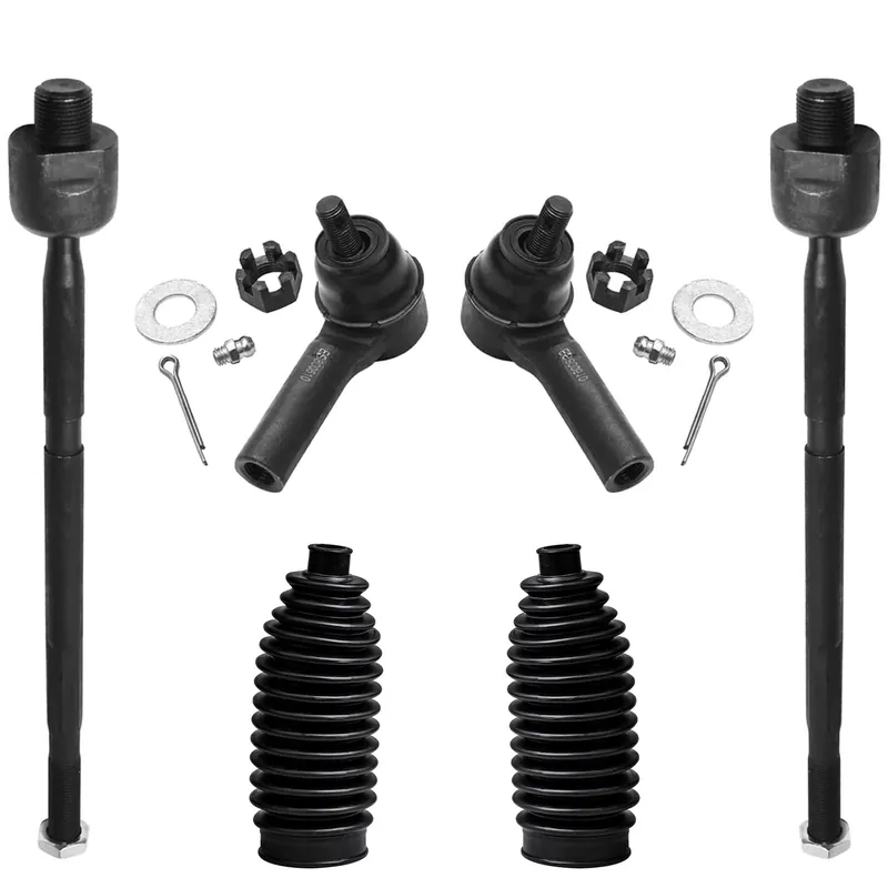 6pc Front Inner Outer Tie Rods Boots Suspension Kit Authentic