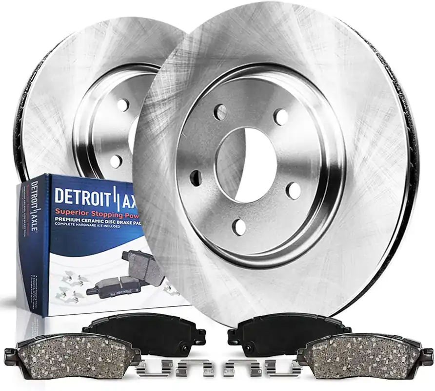 4pc Front Disc Rotors and Ceramic Brake Pads Kit Budget