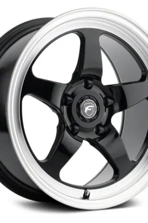 Top Pick Forgestar D5 Drag Gloss Black Machined Wheel; Front Only; 18x5; -37mm Offset
