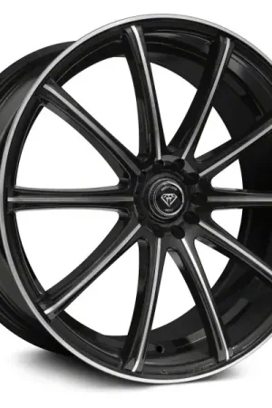 Fast Shipping White Diamond W3195 Gloss Black Machined Wheel; 18x8; 20mm Offset