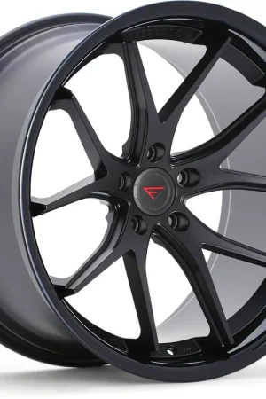 Buy Direct Ferrada Wheels FR2 Matte Black with Gloss Black Lip Wheel; Rear Only; 20x10.5; 20mm Offset