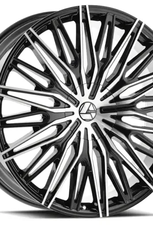Today Only Azara AZA-522 Gloss Black and Machined Wheel; Rear Only; 24x9; 18mm Offset