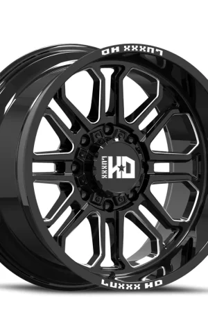 Luxxx Hd Lhd35 Wheel 20x10 8x170 Gloss Black Milled -19mm - FREE T-SHIRT INCLUDED! Seasonal Sale