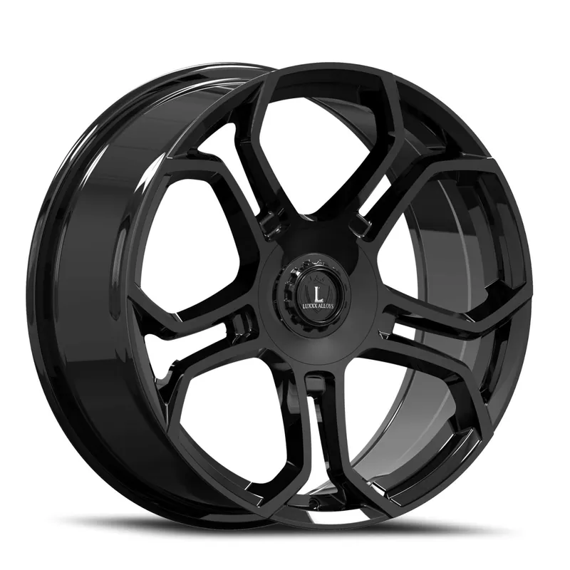 Brand New Luxxx Alloys Lux 50 Wheel 22x9 5x115 & 5x120 Gloss Black 13mm - FREE T-SHIRT INCLUDED!