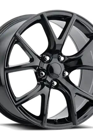 Factory Reproductions Fr 75 - Jeep Trackhawk Replica Wheels Wheel 20x9 5x127 Gloss Black 35mm - FREE T-SHIRT INCLUDED! Express Delivery