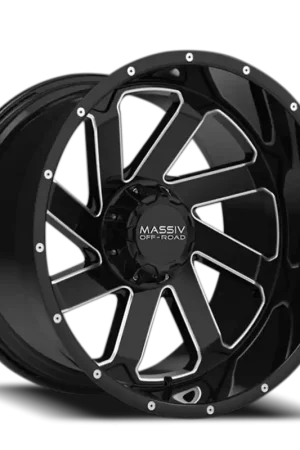 Big Sale Massiv Off-Road Or4 Wheel 22x10 5x127 & 5x139.7 Black And Milled -18mm - FREE T-SHIRT INCLUDED!