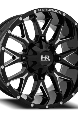 Hardrock Offroad Affliction Wheel 20x12 5x127 & 5x139.7 Gloss Black Milled -44mm Original