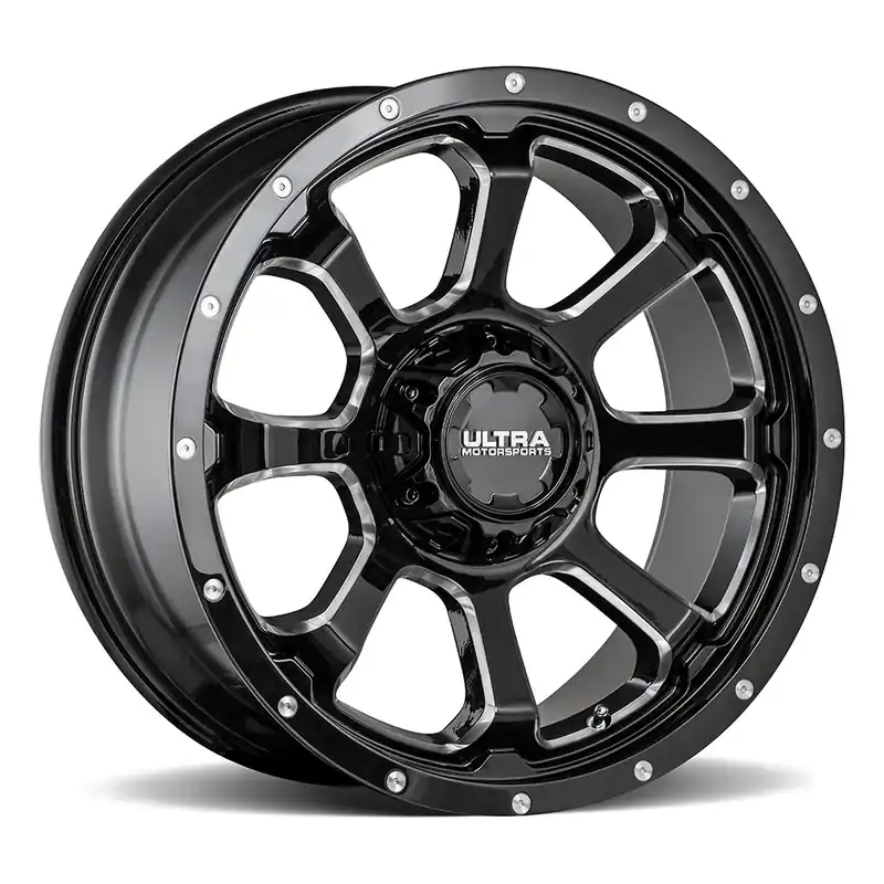 New Arrival Ultra 219Bm Nemesis Wheel 18x9 8x165.1 Gloss Black w/ Milled Accents 12mm