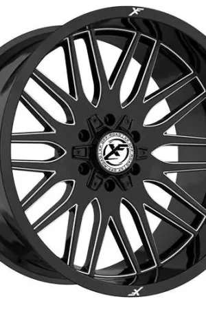 Last Chance Xf Off-Road Xf-240 Wheel 22x10 8x165.1 & 8x180 Gloss Black & Milled -18mm