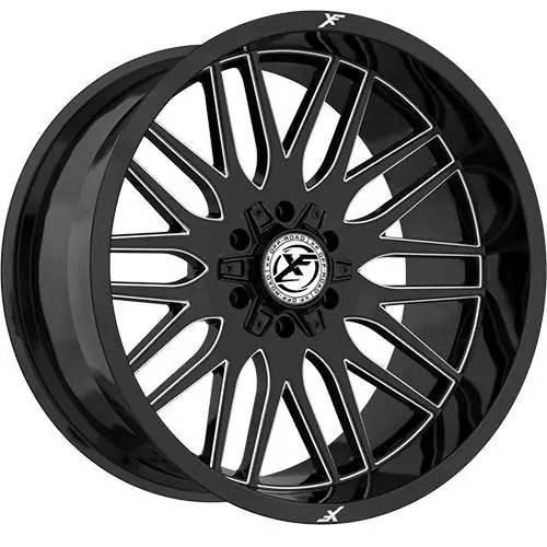 Last Chance Xf Off-Road Xf-240 Wheel 22x10 8x165.1 & 8x180 Gloss Black & Milled -18mm