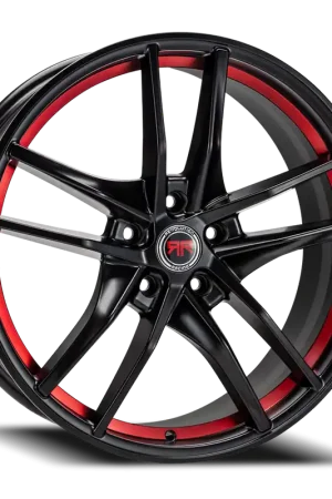 Express Delivery Revolution Racing Rr28 Wheel 20x8 5x114.3 Black w/ Red Ring 40mm