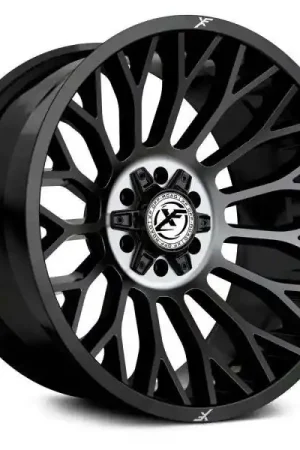 Xf Off-Road Xf-237 Wheel 22x12 8x165.1 & 8x170 Gloss Black & Brushed Double Dark Tint -44mm Final Sale