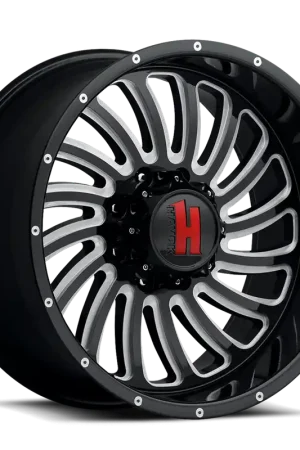 Havok 111 Wheel 20x9 5x127 Black Milled w/ Machined Rivets -12mm Special Offer