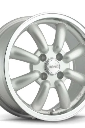 Clearance Konig 35S Rewind Wheel 15x7 4x114.3 Silver w/ Machined Lip 0mm