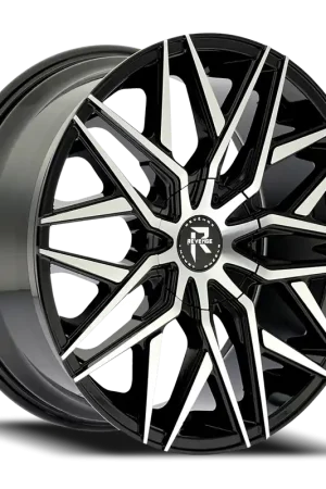 Weekend Sale Revenge Rl104 Wheel 22x8.5 5x120 & 5x114.3 Black Machined 35mm - FREE T-SHIRT INCLUDED!
