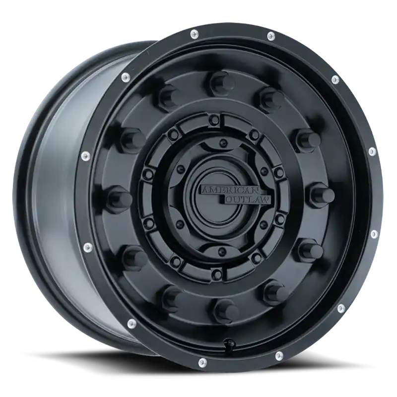 American Outlaw Dusty Road Wheel 20x9 5x127 Satin Black -10mm Fan Favorite
