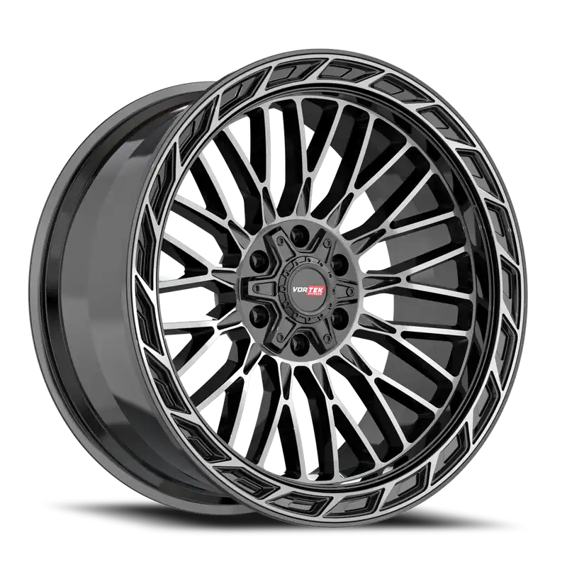Vortek Vrp-502 Wheel 20x9 6x135 & 6x139.7 Black Diamond Cut With Dark Tint 18mm Grab Now