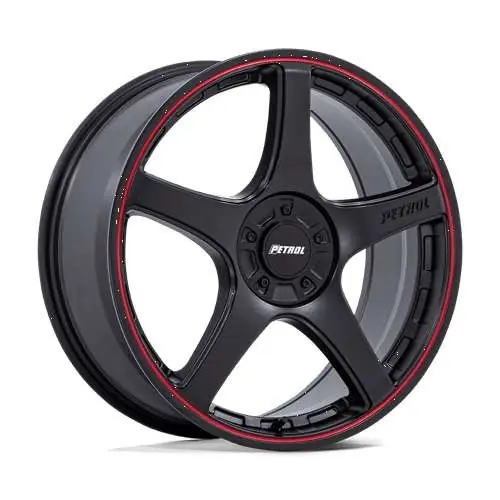 Limited Offer Petrol Pe003 P2E Wheel 20x8.5 5x112 & 5x120 Matte Black w/ Red Lip 35mm