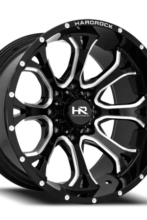 Hardrock Offroad Bloodshot Xposed Wheel 24x14 8x180 Gloss Black Milled -76mm - MINIMUM PURCHASE OF 4 WHEELS Trending