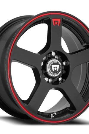 Motegi Mr116 Fs5 Wheel 18x8 5x112 & 5x114.3 Matte Black w/ Red Racing Stripe 35mm Fast Shipping