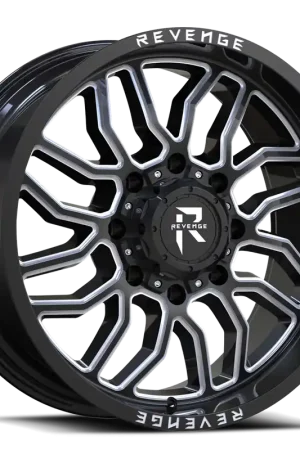 Revenge Rv205 Wheel 20x9 8x165.1 Black Milled 12mm - FREE T-SHIRT INCLUDED! Best Seller