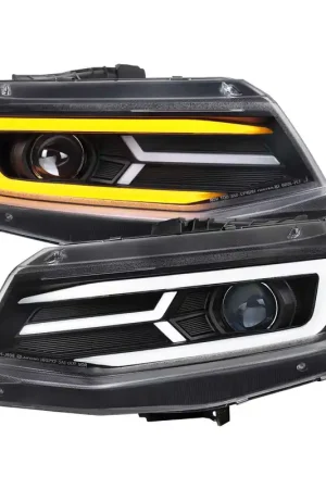 Grab Now Spec-D Black LED Projectory Headlight with Clear Lens SPE LHP-CMR16JM-SQ-TM