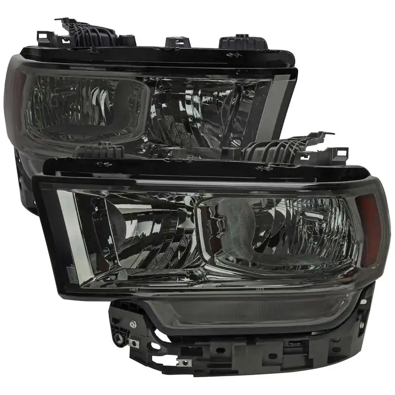Spec-D Smoked Headlights w/ Chrome Housing & Amber Reflector SPE 2LH-RAM1925G-RS Mega Sale