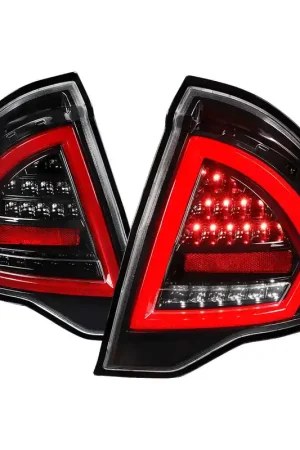 Spec-D Clear Red LED Tail Lights w/ Black Housing SPE LT-FUS10BKLED-TM Fresh Stock