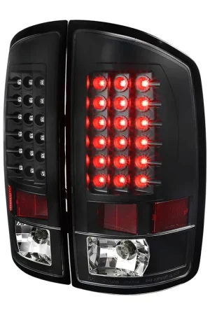 Free Returns Spec-D Black LED Tail Lights SPE LT-RAM02JMLED-V2-TM