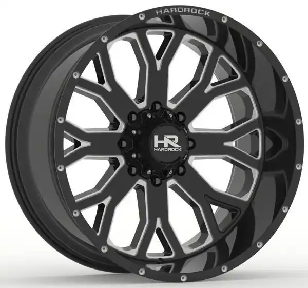 Hardrock Offroad Wheels H504 Gloss Black Milled 20x9 0mm Offset 5x139.7 (5x5.5) Instant Buy