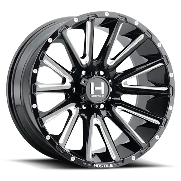 Hostile Wheels Typhoon H123 Blade Cut 22x12 -44mm Offset 8x165.1 (8x6.5) Free Returns
