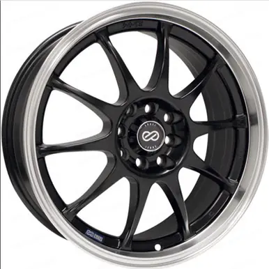 Top Rated Enkei J10 15x6.5 5x100/114.3 38mm Offset 72.62mm Bore Dia Matte Black w/ Machined Lip Wheel - 409-565-02BK