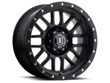ICON Alpha 17x8.5 6x135 6mm Offset 5in BS 87.1mm Bore Satin Black Wheel - 1217856350SB Must Have
