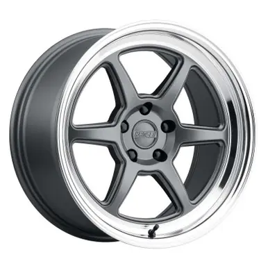 Kansei K14G Roku 18x9.5in / 5x108 BP / 38mm Offset / 63.4mm Bore - Grey & Machined Lip Wheel - K14G-189523+38 Premium