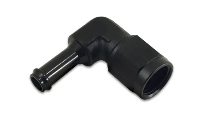 Vibrant -8AN to 3/8in Hose Barb 90 Degree Adapter - Anodized Black Free Returns