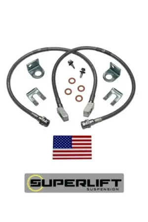 Premium Superlift 82-86 Jeep CJ w/ 2-4in Lift Kit (Pair) Bullet Proof Brake Hoses